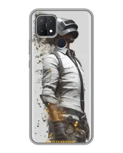 Чехол для OPPO A15s с картинкой «PUBG — боец в пыли»