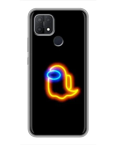 Чехол для OPPO A15s с картинкой «Among Us неоновое сияние»