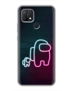 Чехол для OPPO A15s с картинкой «Among Us неон-арт»