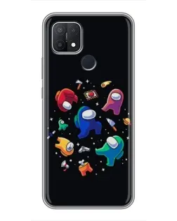 Чехол для OPPO A15s с картинкой «Among Us космос»