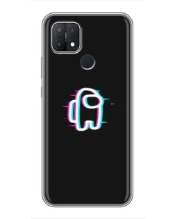 Чехол для OPPO A15s с картинкой «Among Us неон»