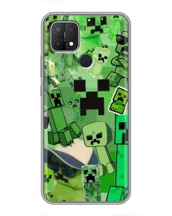 Чехол для OPPO A15s с картинкой «Криперы Minecraft» Чехол для OPPO A15s с картинкой «Криперы Minecraft»