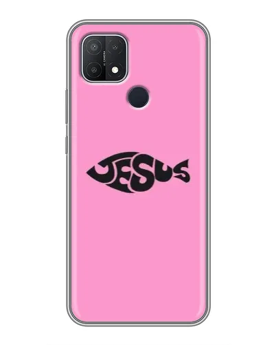 Чехол для OPPO A15s с картинкой «Розовый символ Jesus» Чехол для OPPO A15s с картинкой «Розовый символ Jesus»