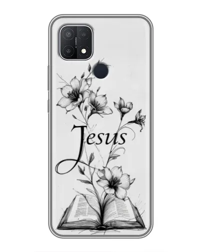 Чехол для OPPO A15s с картинкой «Цветы и Библия» Чехол для OPPO A15s с картинкой «Цветы и Библия»