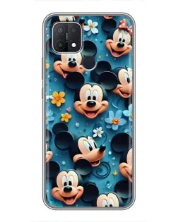 Чехол для OPPO A15s с картинкой «Паттерн Микки и Минни»