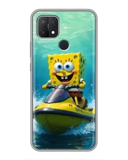 Чехол для OPPO A15s с картинкой «Спанч Боб на гидроцикле» Чехол для OPPO A15s с картинкой «Спанч Боб на гидроцикле»