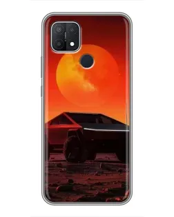 Чехол для OPPO A15s с картинкой «Cybertruck на Марсе»