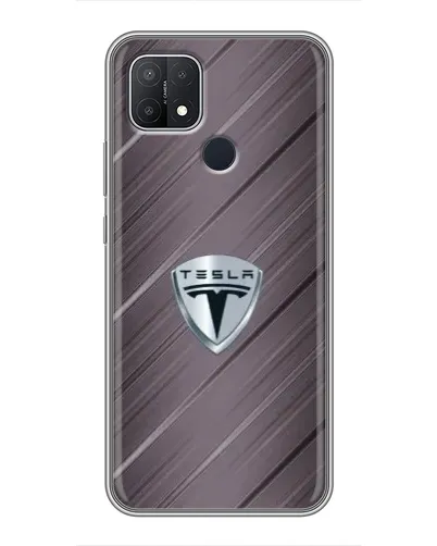 Чехол для OPPO A15s с картинкой «Металлическая текстура Tesla»