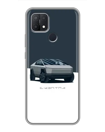 Чехол для OPPO A15s с картинкой «Серебристый Cybertruck Tesla»