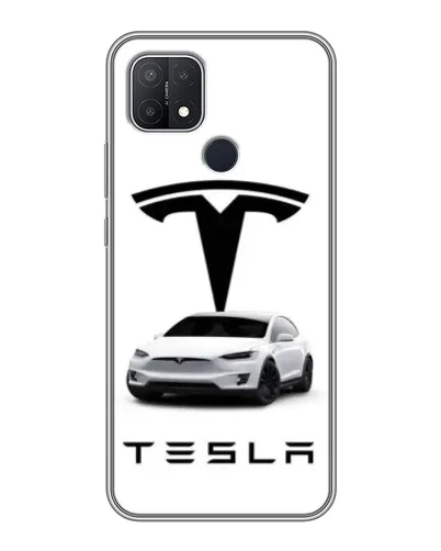 Чехол для OPPO A15s с картинкой «Tesla White Style»