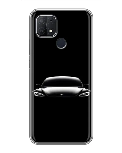 Чехол для OPPO A15s с картинкой «Фары Tesla Night»