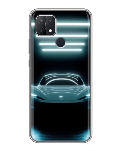 Чехол для OPPO A15s с картинкой «Tesla в неоне»