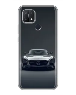 Чехол для OPPO A15s с картинкой «Mercedes на черном»