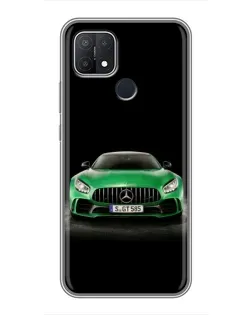 Чехол для OPPO A15s с картинкой «Mercedes — неоновый лого»