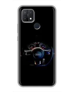 Чехол для OPPO A15s с картинкой «Салон Audi — руль» Чехол для OPPO A15s с картинкой «Салон Audi — руль»