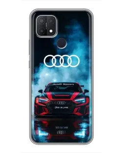 Чехол для OPPO A15s с картинкой «Audi Sport — неон»