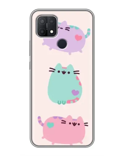 Чехол для OPPO A15s с картинкой «Pusheen трио»