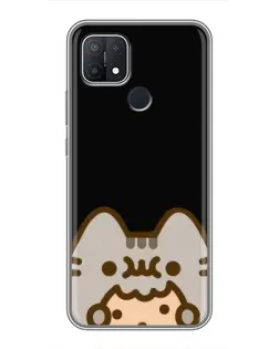 Чехол для OPPO A15s с картинкой «Пушин на черном»