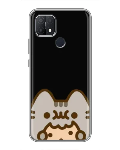 Чехол для OPPO A15s с картинкой «Пушин на черном»