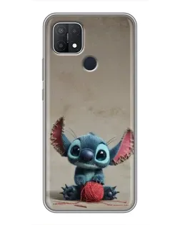 Чохол для OPPO A15s з картинкою «Стіч на чоричневому фоні»