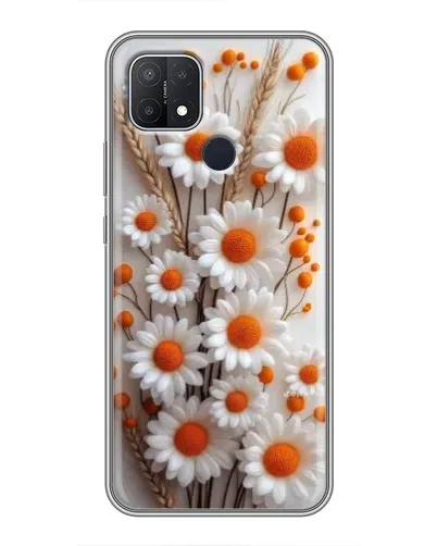 Чехол для OPPO A15s с картинкой «Белые сухоцветы»