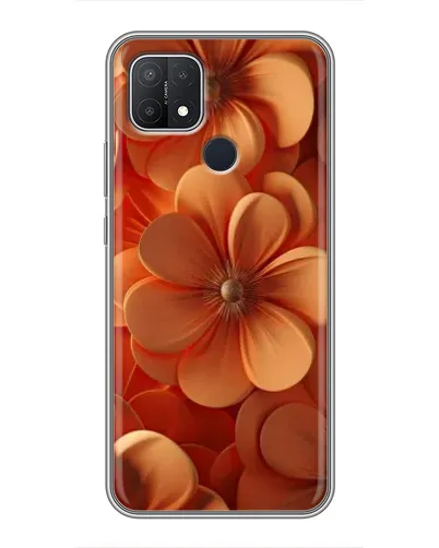 Чехол для OPPO A15s с картинкой «Оранжевый макро цветок»
