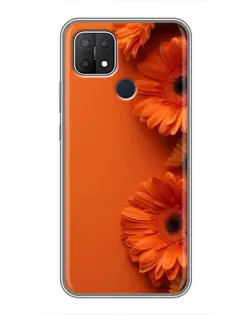 Чехол для OPPO A15s с картинкой «Оранжевые герберы»