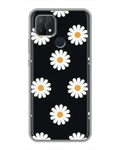 Чехол для OPPO A15s с картинкой «Ромашки на черном»