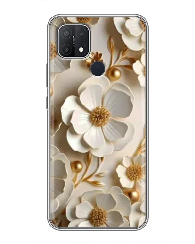 Чехол для OPPO A15s с картинкой «Белие бумажние  цвети»