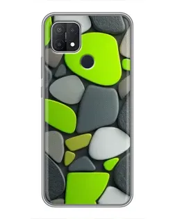 Чехол для OPPO A15s с картинкой «Яркая неоновая галька»