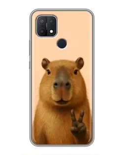 Чехол для OPPO A15s с картинкой «Капибара виктория»
