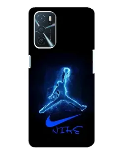Чехол для OPPO A16 с картинкой «Jordan Neon Blue»