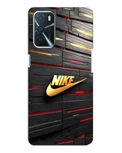 Чохол для OPPO A16 з картинкою «Золотий Nike на металі»