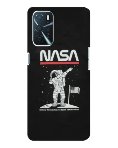 Чехол для OPPO A16 с картинкой «NASA — шагаем по Луне»