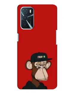 Чохол для OPPO A16 з картинкою «Bored Ape — червоний фон»