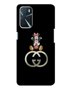 Чехол для OPPO A16 с картинкой «Минни Маус на лого»