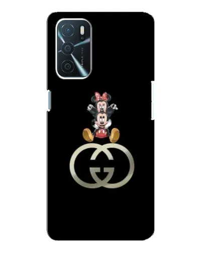 Чехол для OPPO A16 с картинкой «Минни Маус на лого»