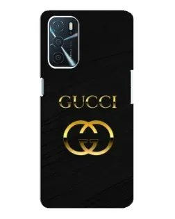 Чехол для OPPO A16 с картинкой «Золотой логотип Gucci»