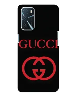 Чехол для OPPO A16 с картинкой «Gucci — красный логотип»