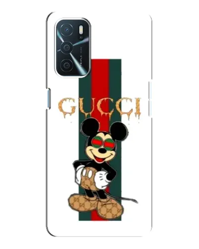 Чехол для OPPO A16 с картинкой «Микки Маус Gucci — полосы»