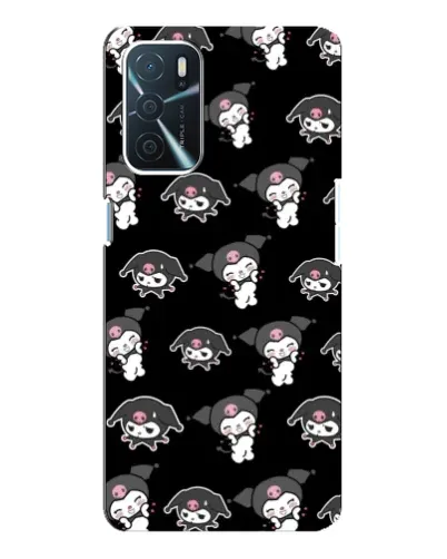 Чохол для OPPO A16 з картинкою «Чорний паттерн Kuromi»