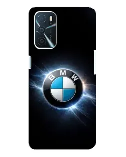 Чехол для OPPO A16 с картинкой «BMW — неоновое сияние»