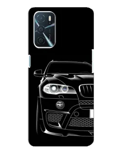 Чехол для OPPO A16 с картинкой «Темный силуэт BMW»