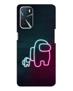 Чохол для OPPO A16 з картинкою «Among Us неон-арт»