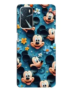 Чехол для OPPO A16 с картинкой «Паттерн Микки и Минни»