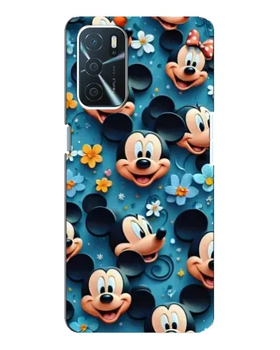 Чехол для OPPO A16 с картинкой «Паттерн Микки и Минни»