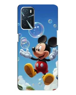 Чехол для OPPO A16 с картинкой «Mickey и мыльные пузыри»