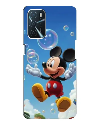 Чехол для OPPO A16 с картинкой «Mickey и мыльные пузыри»