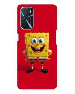 Чехол для OPPO A16 с картинкой «Спанч Боб на красном»