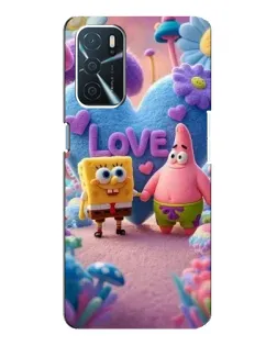 Чехол для OPPO A16 с картинкой «Губка Боб Патрик»
